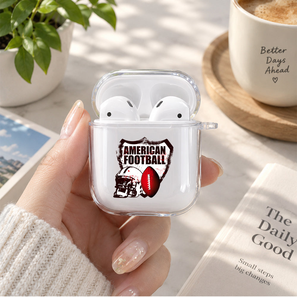American Football Protective Clear Case Cover For Apple Airpods | Soft Silicone AirPods 1 / 2 Case | Protective Cover