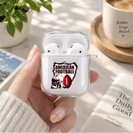 American Football Protective Clear Case Cover For Apple Airpods | Soft Silicone AirPods 1 / 2 Case | Protective Cover