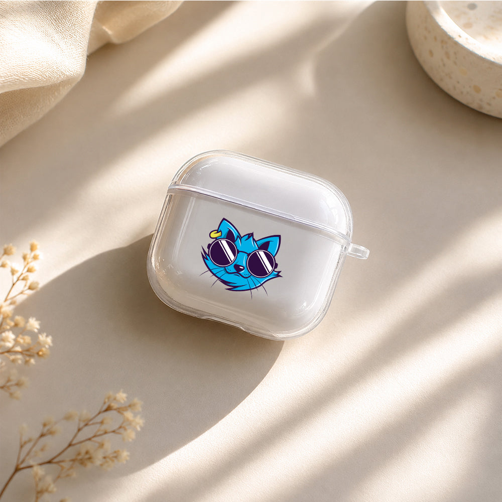 Blue Cat Head Protective Apple Airpods 4 Clear Case - Durable Clear Protection