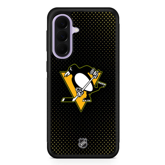 NHL Pittsburgh Penguins Dots Pattern Samsung Galaxy A37 Case | Samsung Galaxy A37 Rubber Protective Case