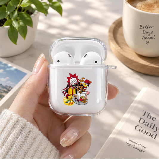 Rick MCD Employee Protective Clear Case Cover For Apple Airpods | Soft Silicone AirPods 1 / 2 Case | Protective Cover
