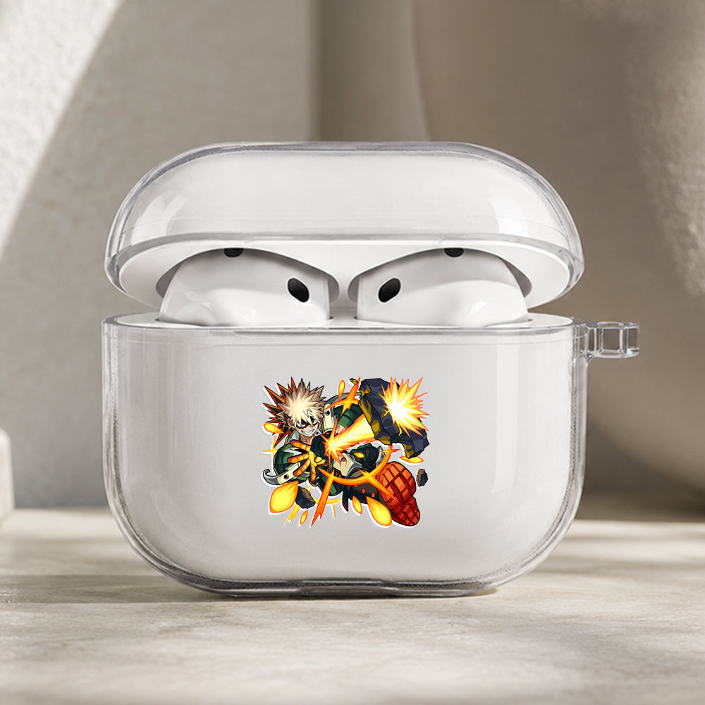 Bakugo Blazing Grenadier Protective Apple AirPods Pro 3 Clear Case | Shockproof Cover