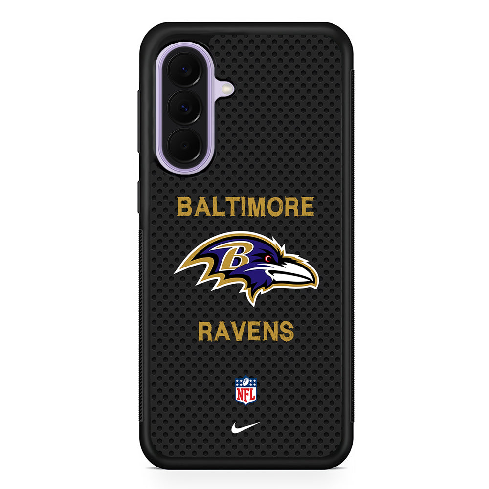 NFL Baltimore Ravens Black Nike Samsung Galaxy A37 Case | Samsung Galaxy A37 Rubber Protective Case
