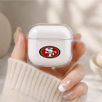 NFL San Francisco 49ers Logo Protective Apple Airpods 4 Clear Case - Durable Clear Protection