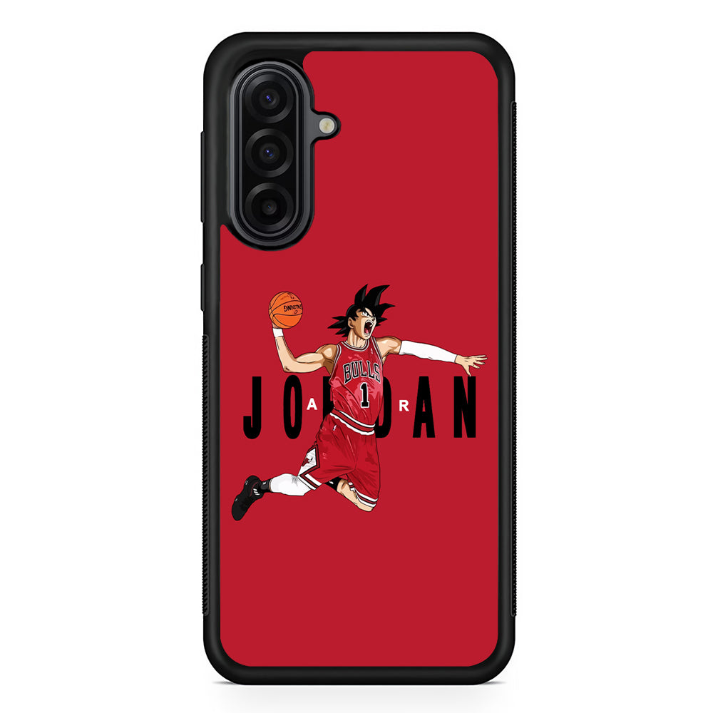 Goku Air Jordan Chicago Bulls Samsung Galaxy A17 Case | Durable Rubber Samsung Galaxy A17 Phone Case