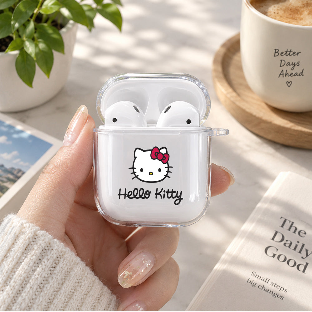 Hello Kitty Protective Clear Case Cover For Apple Airpods | Soft Silicone AirPods 1 / 2 Case | Protective Cover