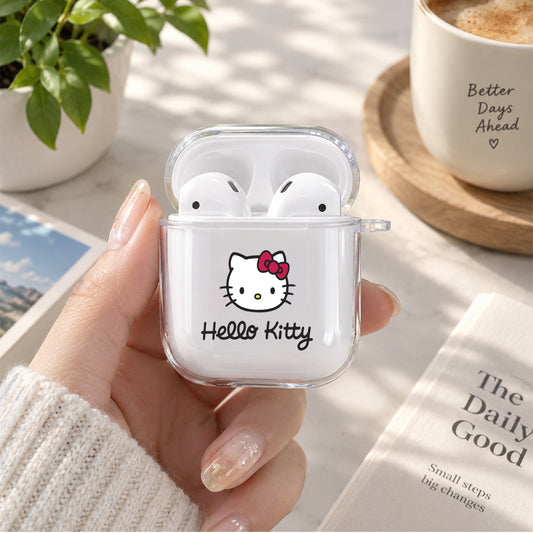 Hello Kitty Protective Clear Case Cover For Apple Airpods | Soft Silicone AirPods 1 / 2 Case | Protective Cover