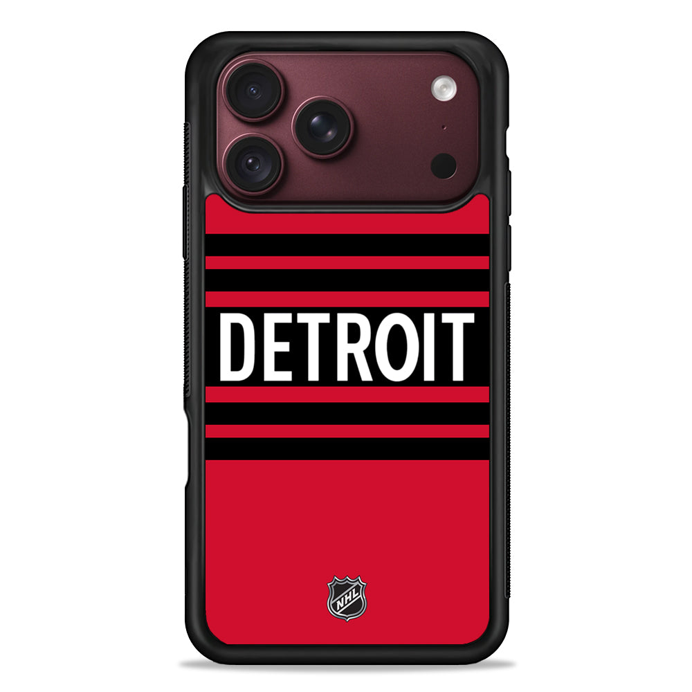 NHL Detroit Red Wings Red Black iPhone 18 Pro Max Case – Slim Silicone Protective Cover