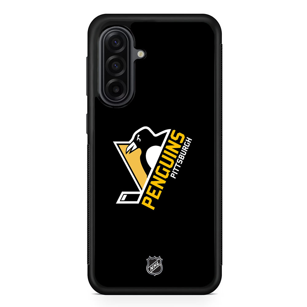 NHL Pittsburgh Penguins Black Samsung Galaxy A17 Case | Durable Rubber Samsung Galaxy A17 Phone Case