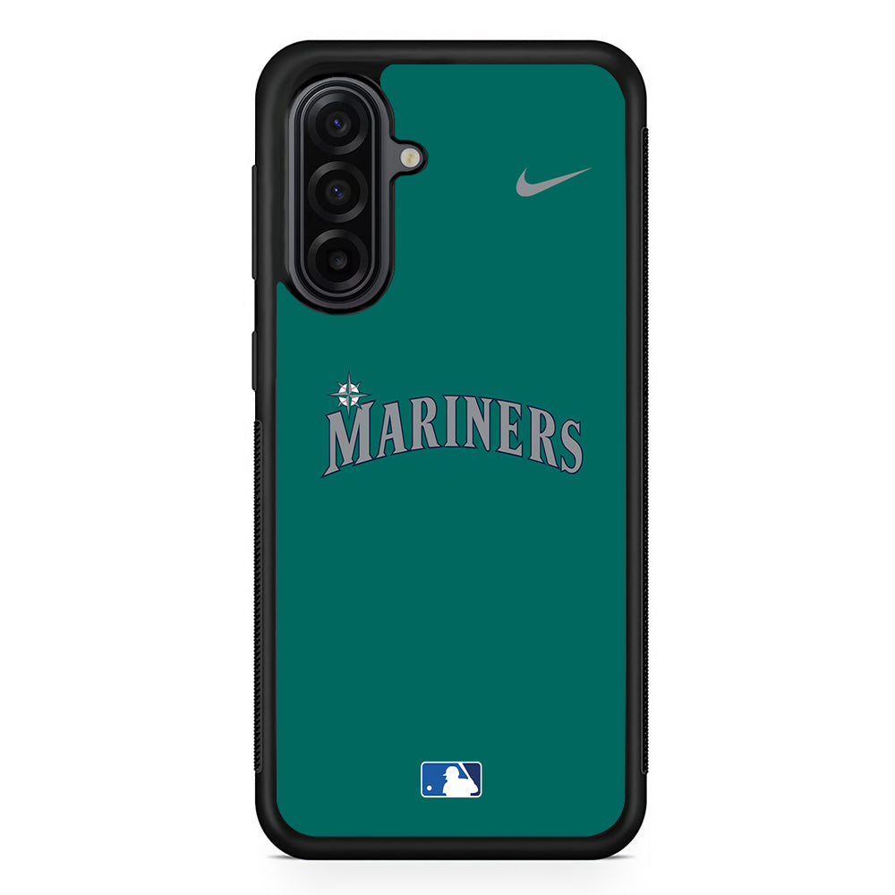 MLB Seattle Mariners Tile Nike Samsung Galaxy A17 Case | Durable Rubber Samsung Galaxy A17 Phone Case