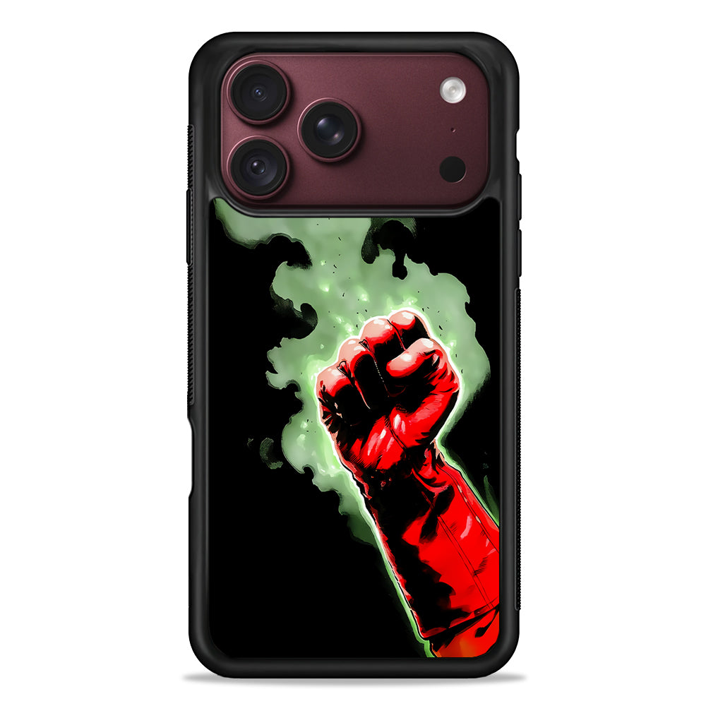 One Punch Man Saitama Punch iPhone 18 Pro Max Case – Slim Silicone Protective Cover