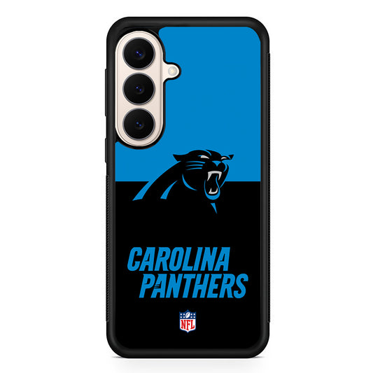 NFL Carolina Panthers Black Blue Samsung Galaxy S26 Case | Durable Protective Rubber Cover