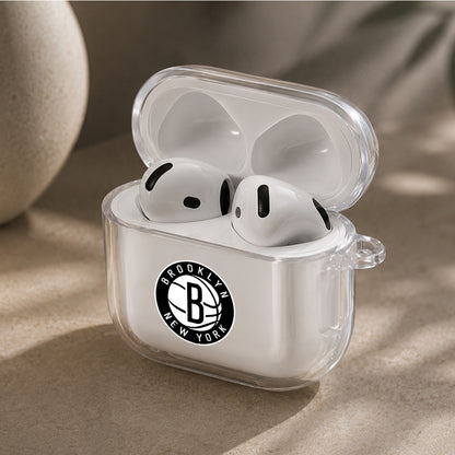 NBA Brooklyn Nets Logo Protective Apple Airpods 4 Clear Case - Durable Clear Protection