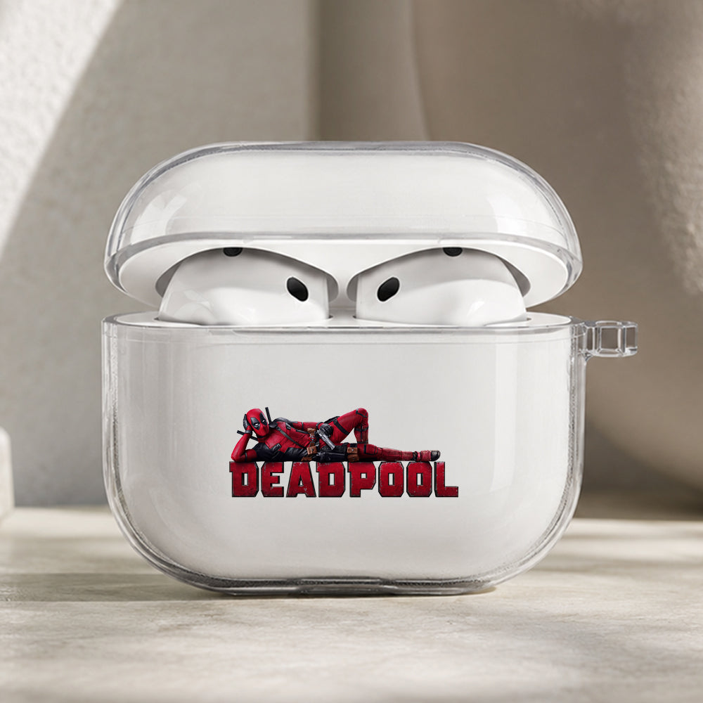 Deadpool Chilling in Style Protective Apple AirPods Pro 3 Clear Case | Shockproof Cover