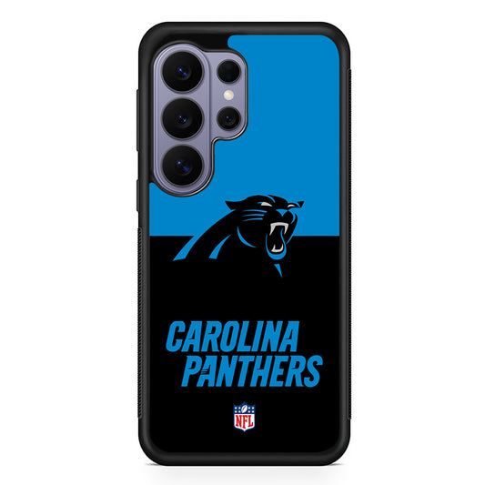NFL Carolina Panthers Black Blue Samsung Galaxy S26 Ultra Case | Protective Rubber Cover