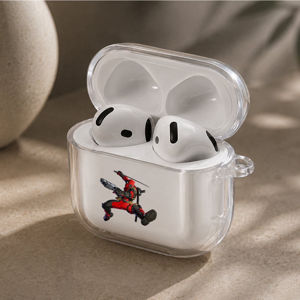 Deadpool Fighting Souls Protective Apple Airpods 4 Clear Case - Durable Clear Protection