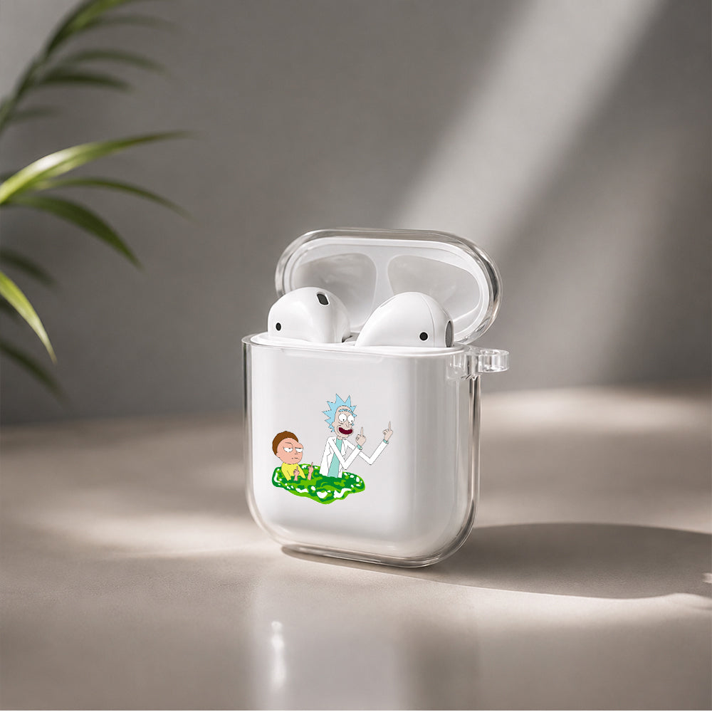Rick and Morty Insulting Protective Clear Case Cover For Apple Airpods | Soft Silicone AirPods 1 / 2 Case | Protective Cover