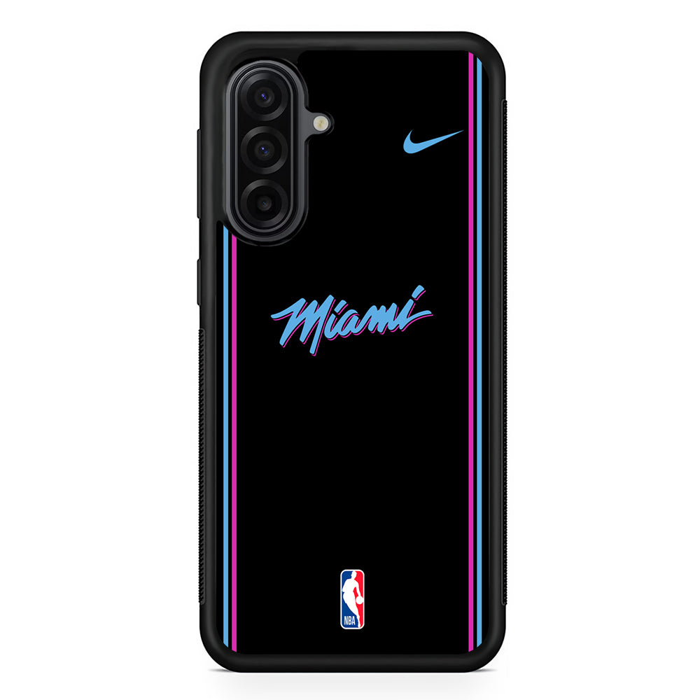 NBA Miami Heat Black Nike Samsung Galaxy A17 Case | Durable Rubber Samsung Galaxy A17 Phone Case