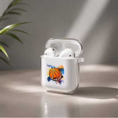 Basket Ball Art Protective Clear Case Cover For Apple Airpods | Soft Silicone AirPods 1 / 2 Case | Protective Cover