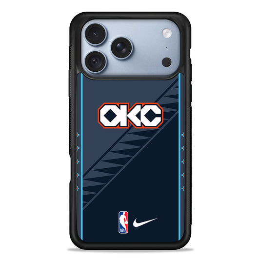 NBA Oklahoma City Thunder Navy Nike iPhone 18 Pro Case - iPhone 18 Pro Silicone Case
