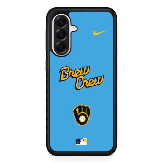 MLB Milwaukee Brewers Blue Nike Samsung Galaxy A56 Case | Samsung Galaxy A56 Protective Rubber Case