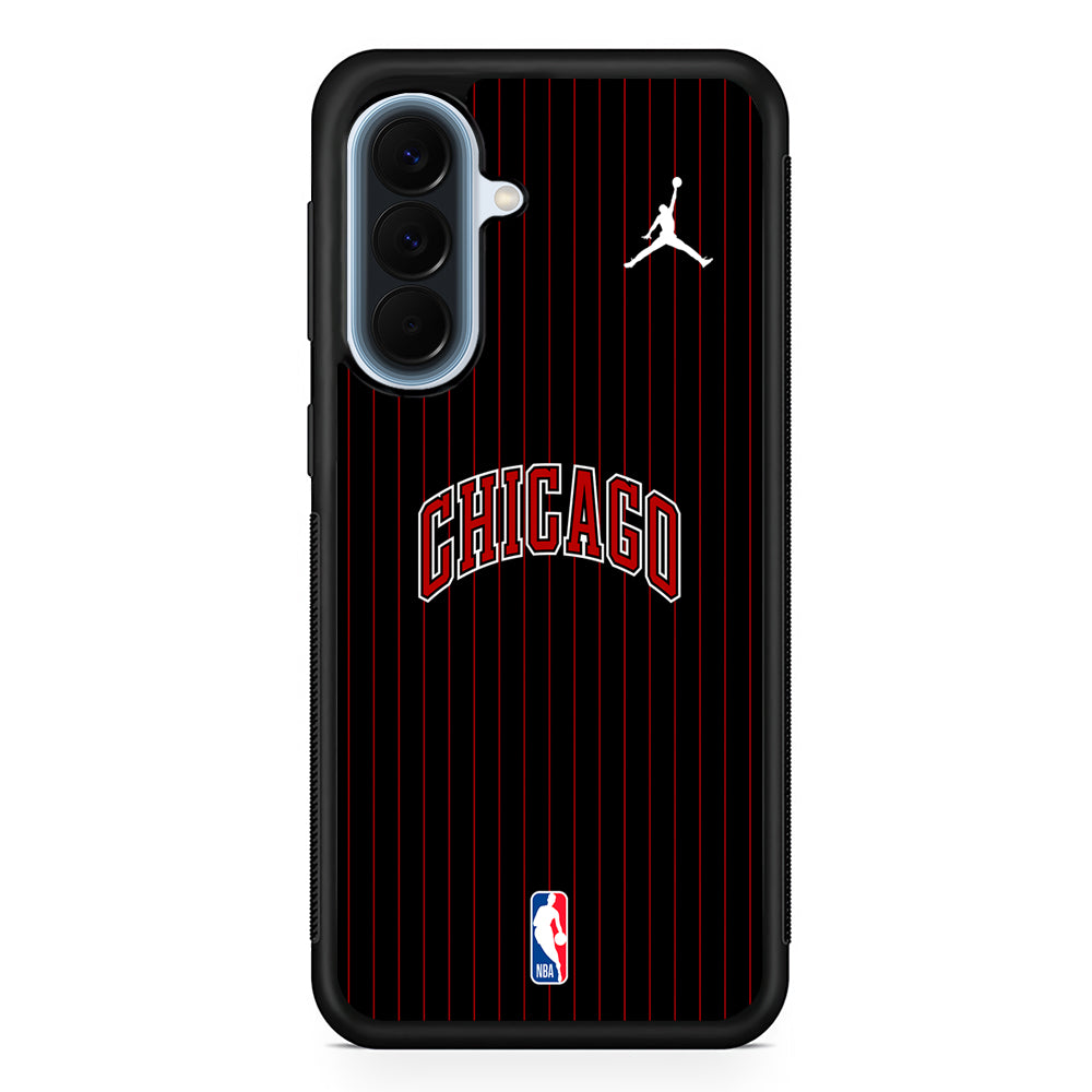 NBA Chicago Bulls Black Jordan Samsung Galaxy A57 Case | Slim Samsung Galaxy A57 Protective Case
