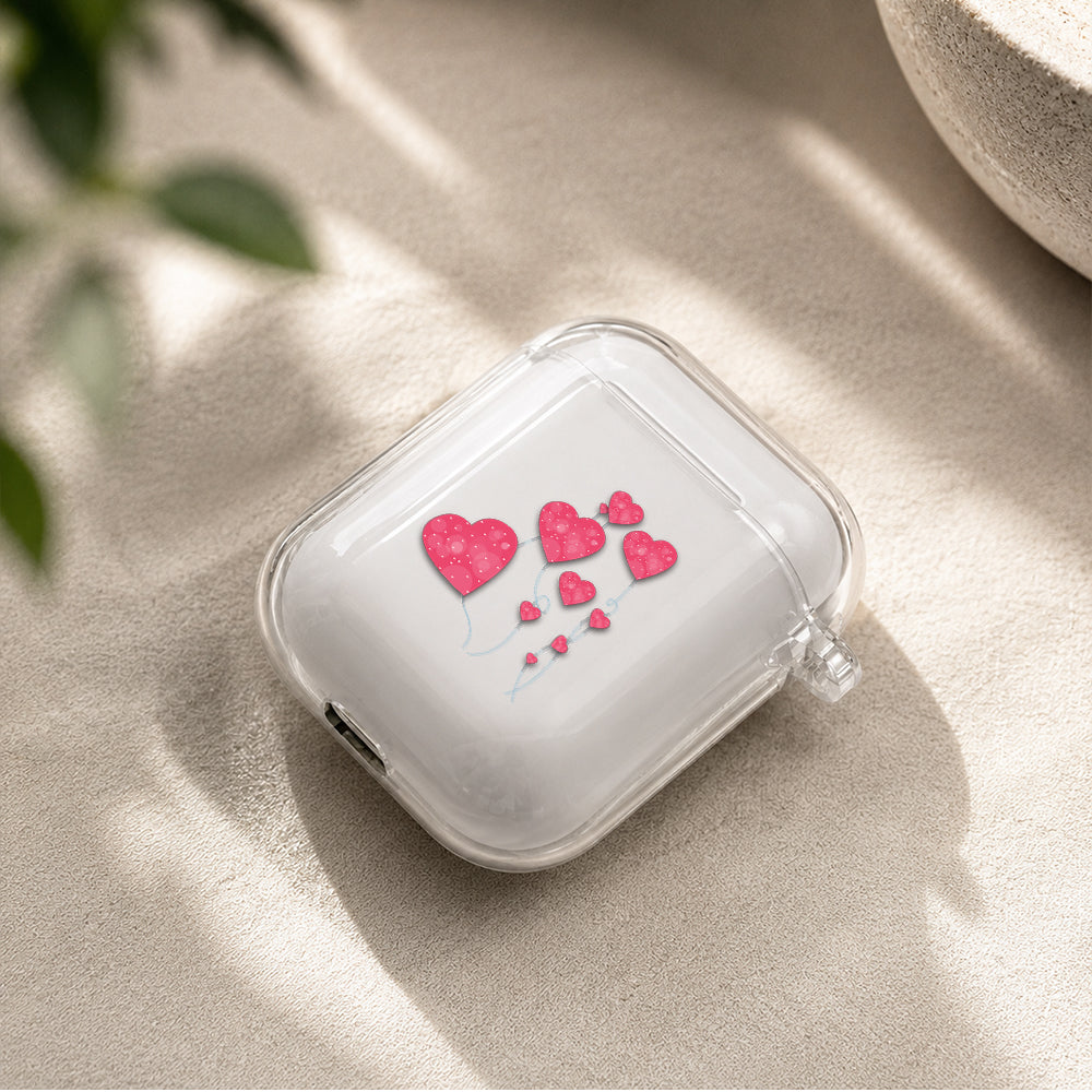 Cute Love balloon Protective Clear Case Cover For Apple Airpods | Soft Silicone AirPods 1 / 2 Case | Protective Cover