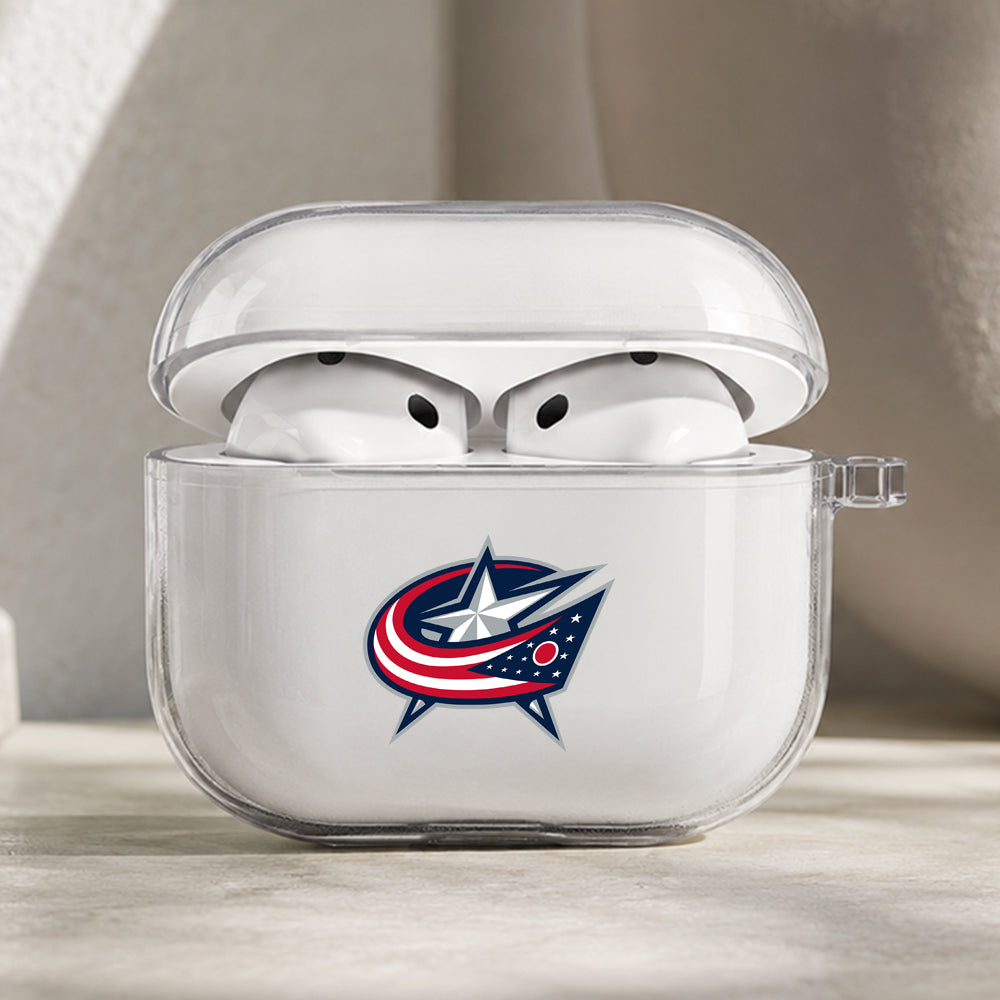 NHL Columbus Blue Jackets Symbol Protective Apple AirPods Pro 3 Clear Case | Shockproof Cover