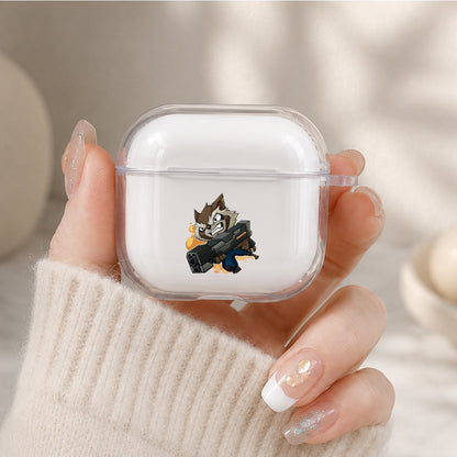 Rocket Raccoon Chibi Version Protective Apple Airpods 4 Clear Case - Durable Clear Protection