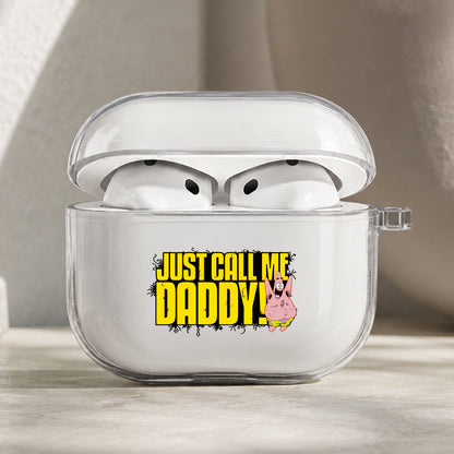 Patrick Just Call Me Daddy Protective Apple AirPods Pro 3 Clear Case | Shockproof Cover