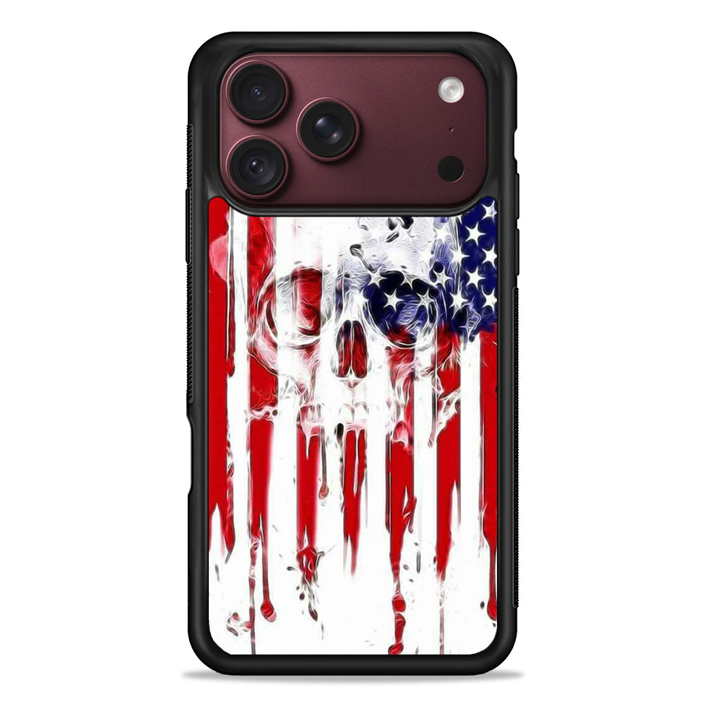 USA Flag Skull iPhone 18 Pro Max Case – Slim Silicone Protective Cover