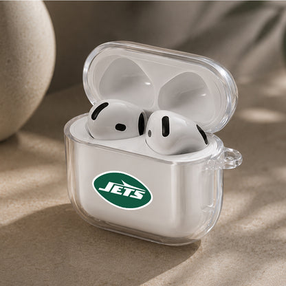NFL New York Jets Logo Protective Apple Airpods 4 Clear Case - Durable Clear Protection