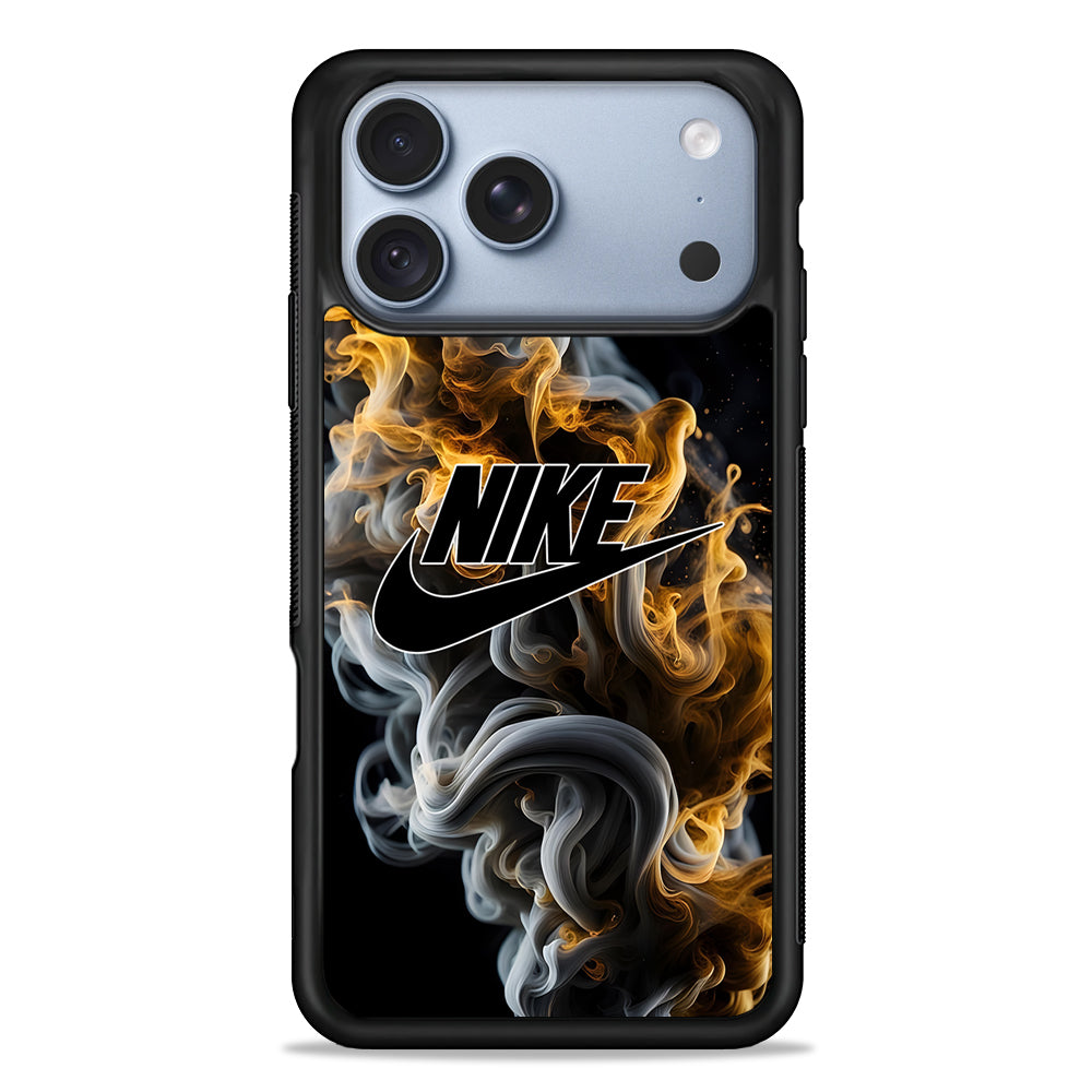 Nike Logo Smoke Mixed with Fire iPhone 18 Pro Case - iPhone 18 Pro Silicone Case