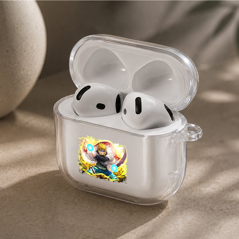 Minato Twin Rasengan Protective Apple Airpods 4 Clear Case - Durable Clear Protection