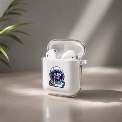 Astronauts Helmets with Kindness Protective Clear Case Cover For Apple Airpods | Soft Silicone AirPods 1 / 2 Case | Protective Cover