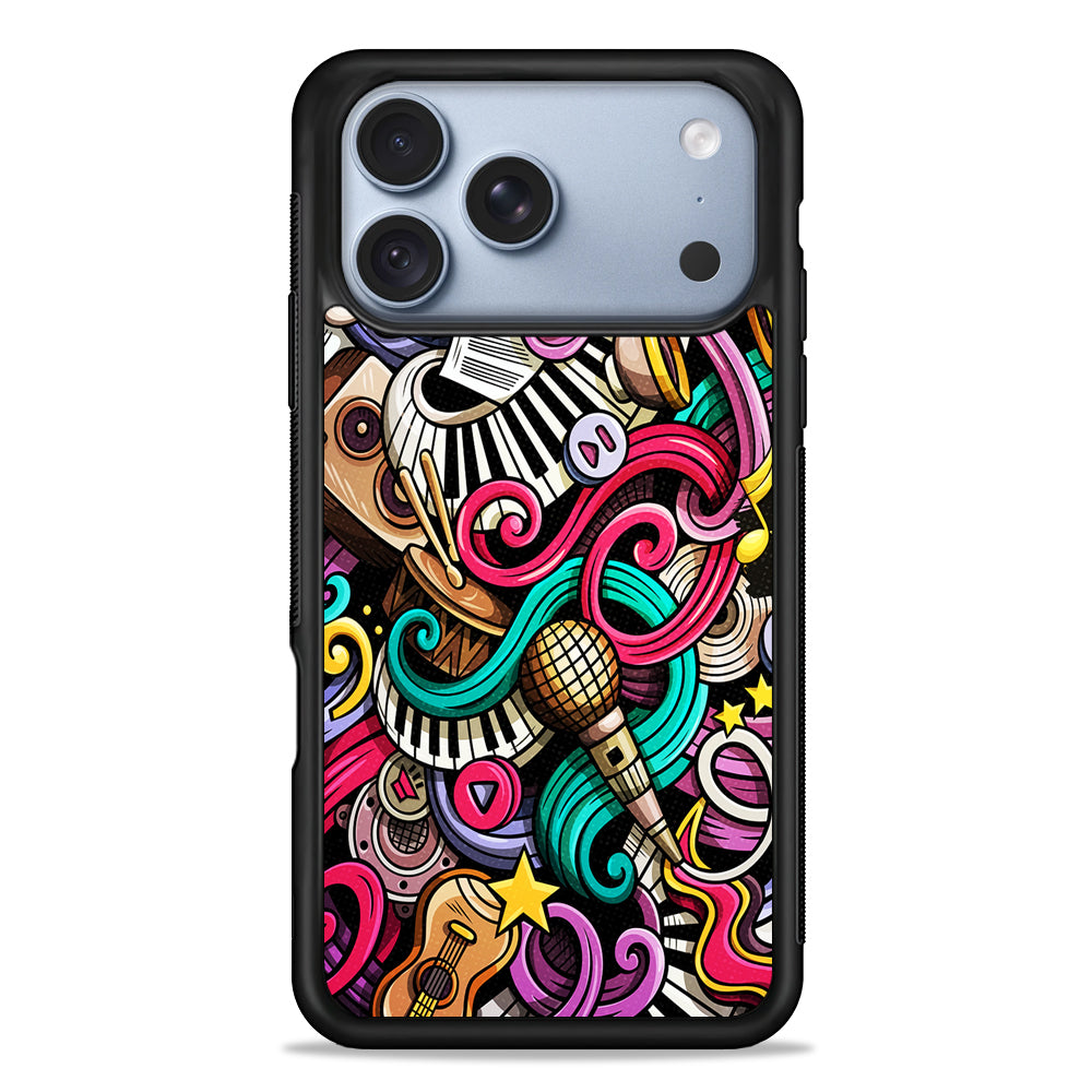 Music Doodle Art iPhone 18 Pro Case - iPhone 18 Pro Silicone Case
