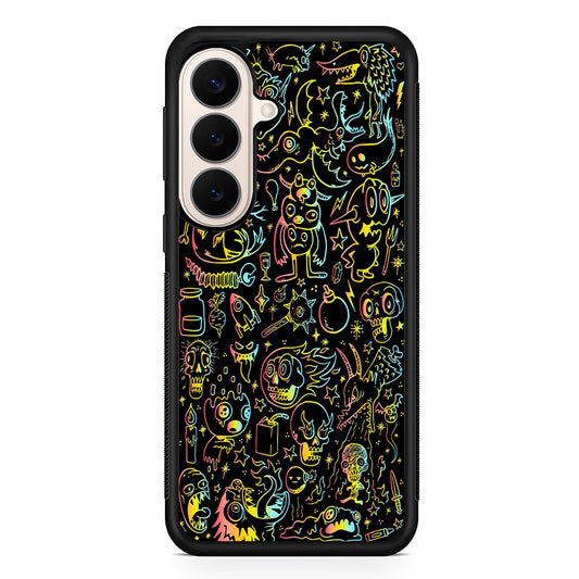 Doodle Monsters Black Samsung Galaxy S26 Case | Durable Protective Rubber Cover