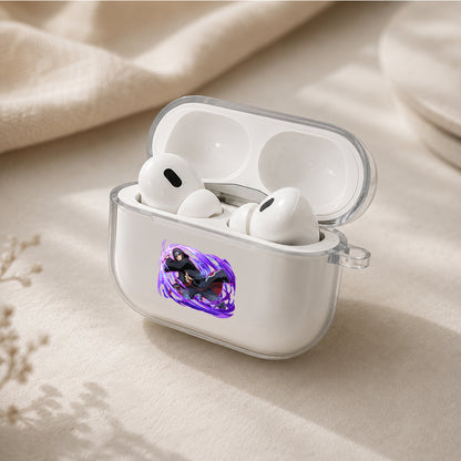Itachi Uchiha Blazing Purple Protective Apple AirPods Pro 3 Clear Case | Shockproof Cover