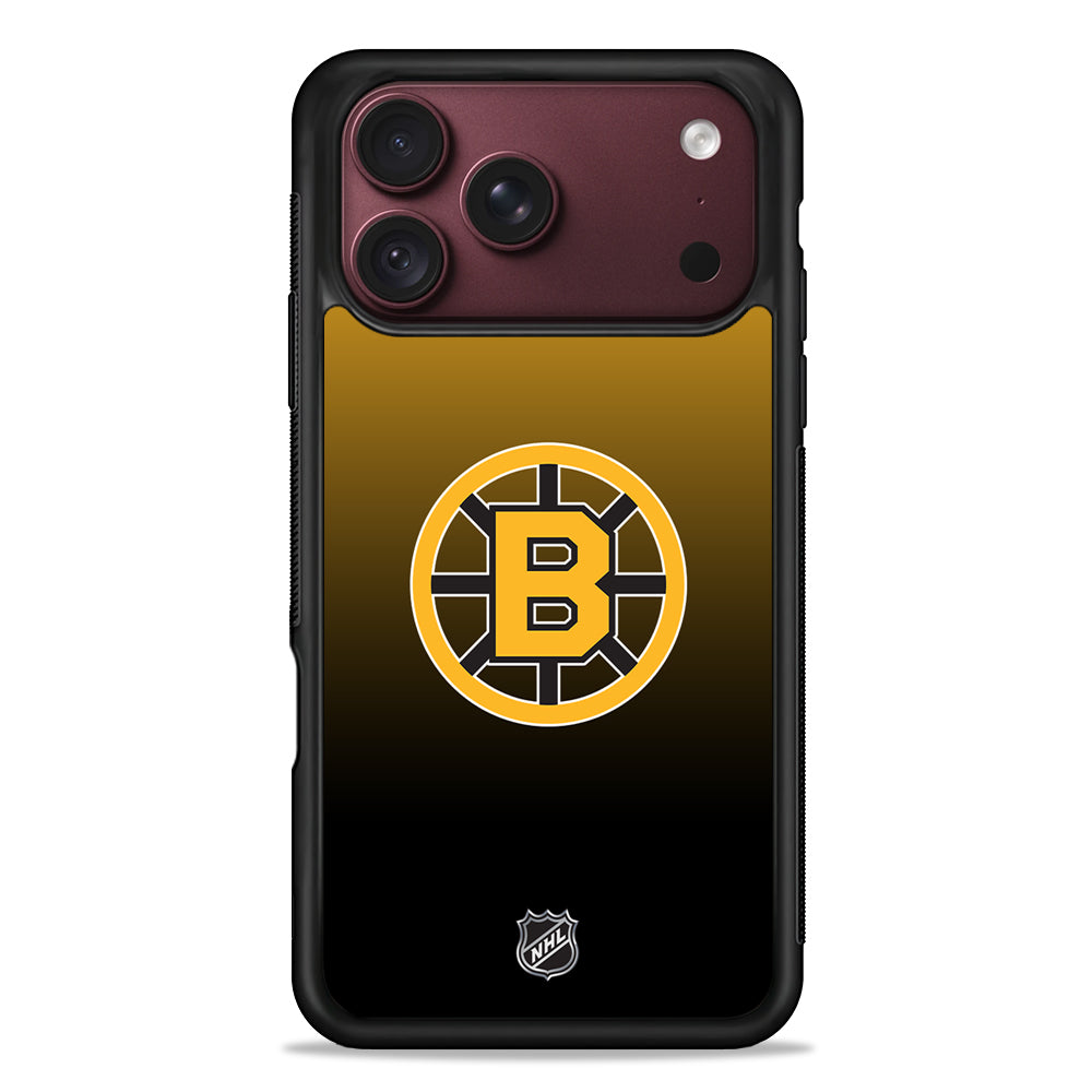 NHL Boston Bruins Gradient iPhone 18 Pro Max Case – Slim Silicone Protective Cover