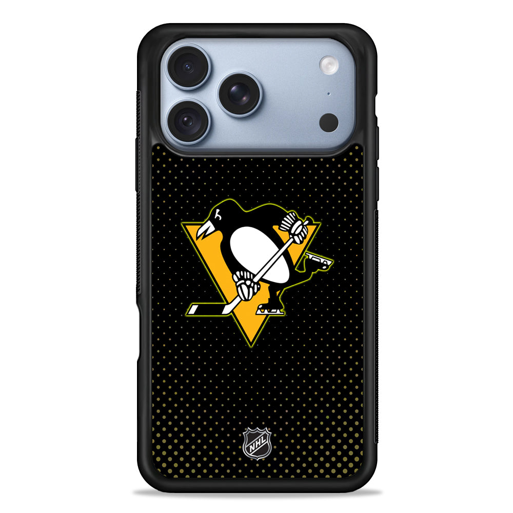 NHL Pittsburgh Penguins Dots Pattern iPhone 18 Pro Case - iPhone 18 Pro Silicone Case