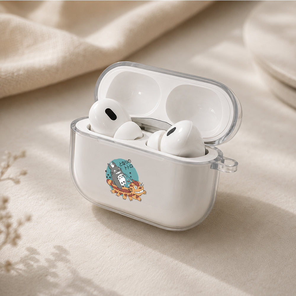 My Neighbor Totoro and Catbus Protective Apple AirPods Pro 3 Clear Case | Shockproof Cover
