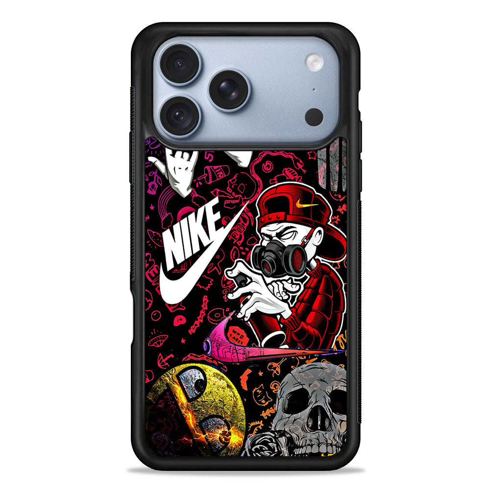 Nike Graffiti Sticker Art iPhone 18 Pro Case - iPhone 18 Pro Silicone Case