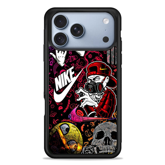 Nike Graffiti Sticker Art iPhone 18 Pro Case - iPhone 18 Pro Silicone Case