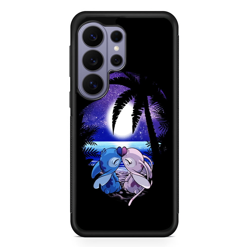 Stitch and Angel Kissing Samsung Galaxy S26 Ultra Case | Protective Rubber Cover