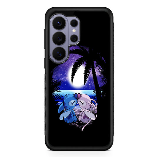 Stitch and Angel Kissing Samsung Galaxy S26 Ultra Case | Protective Rubber Cover