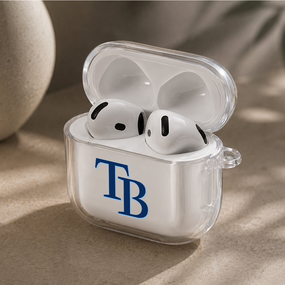 MLB Tampa Bay Rays Logo Protective Apple Airpods 4 Clear Case - Durable Clear Protection