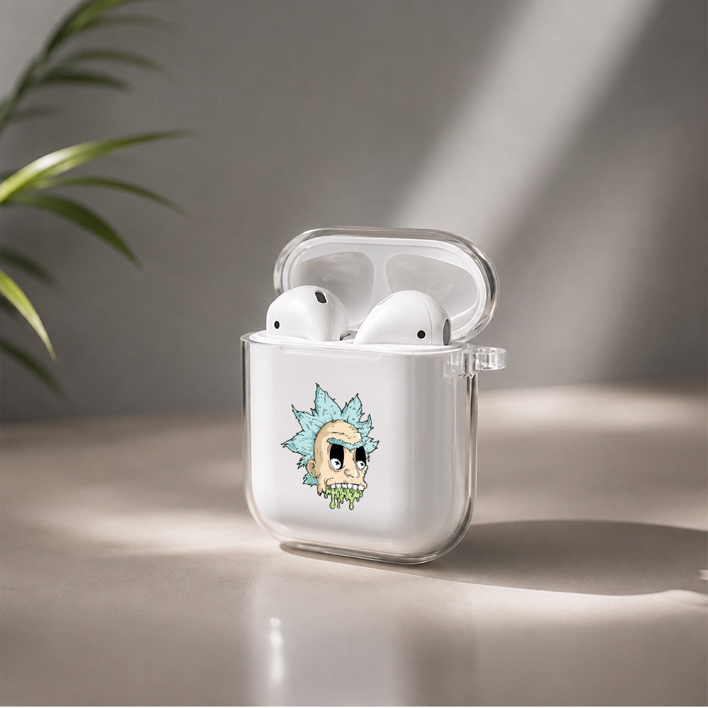 Rick Kaws Crazy Face Protective Clear Case Cover For Apple Airpods | Soft Silicone AirPods 1 / 2 Case | Protective Cover