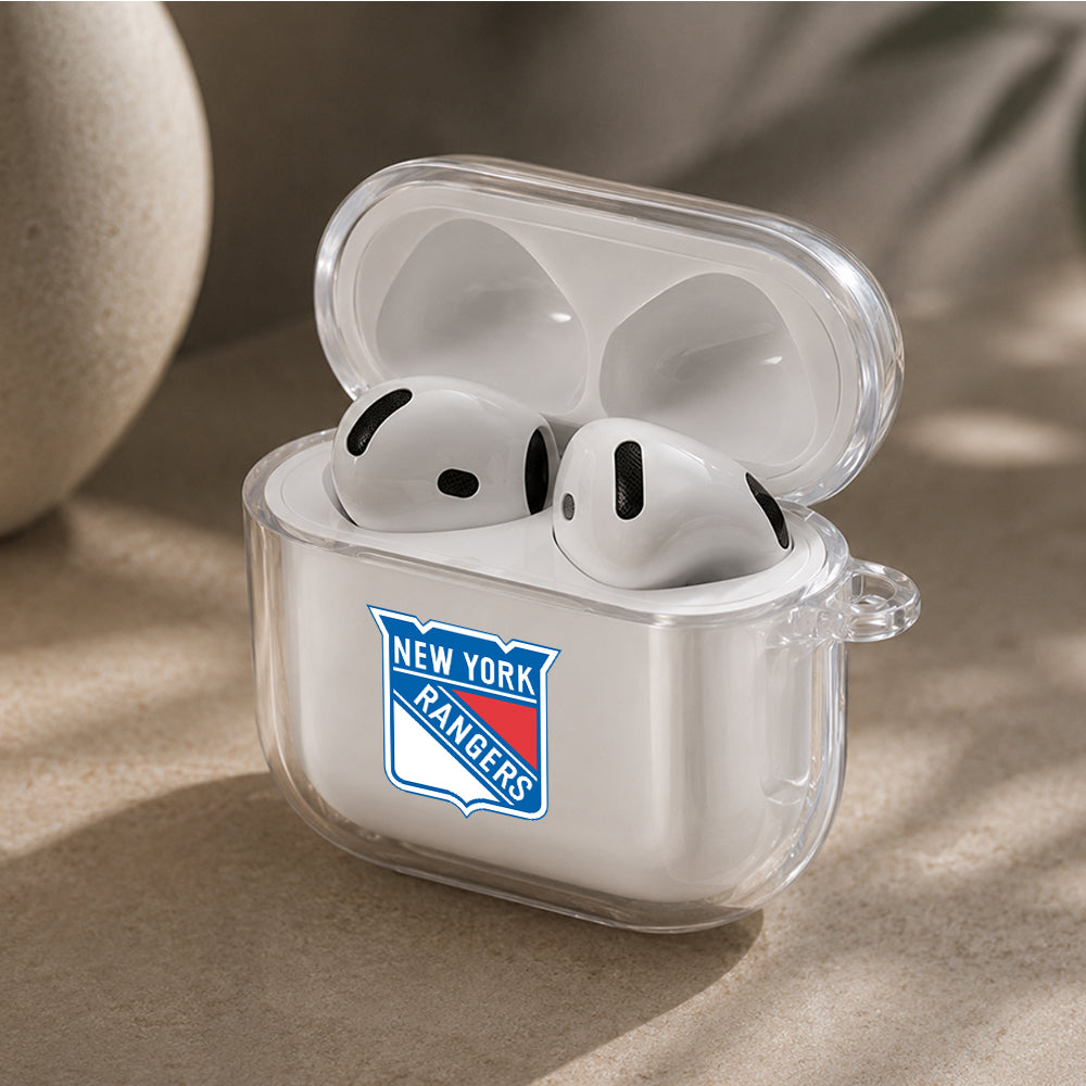 NHL New York Rangers Logo Protective Apple Airpods 4 Clear Case - Durable Clear Protection
