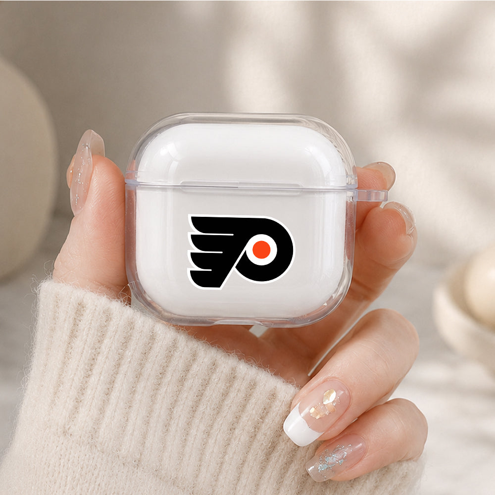 NHL Philadelphia Flyers Logo Protective Apple Airpods 4 Clear Case - Durable Clear Protection