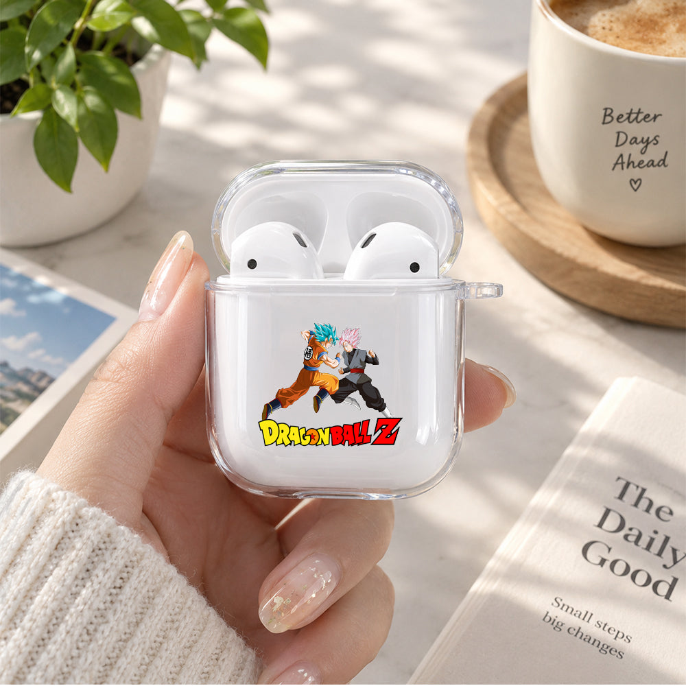 Dragon Ball Z Goku Rose and Blue Protective Clear Case Cover For Apple Airpods | Soft Silicone AirPods 1 / 2 Case | Protective Cover